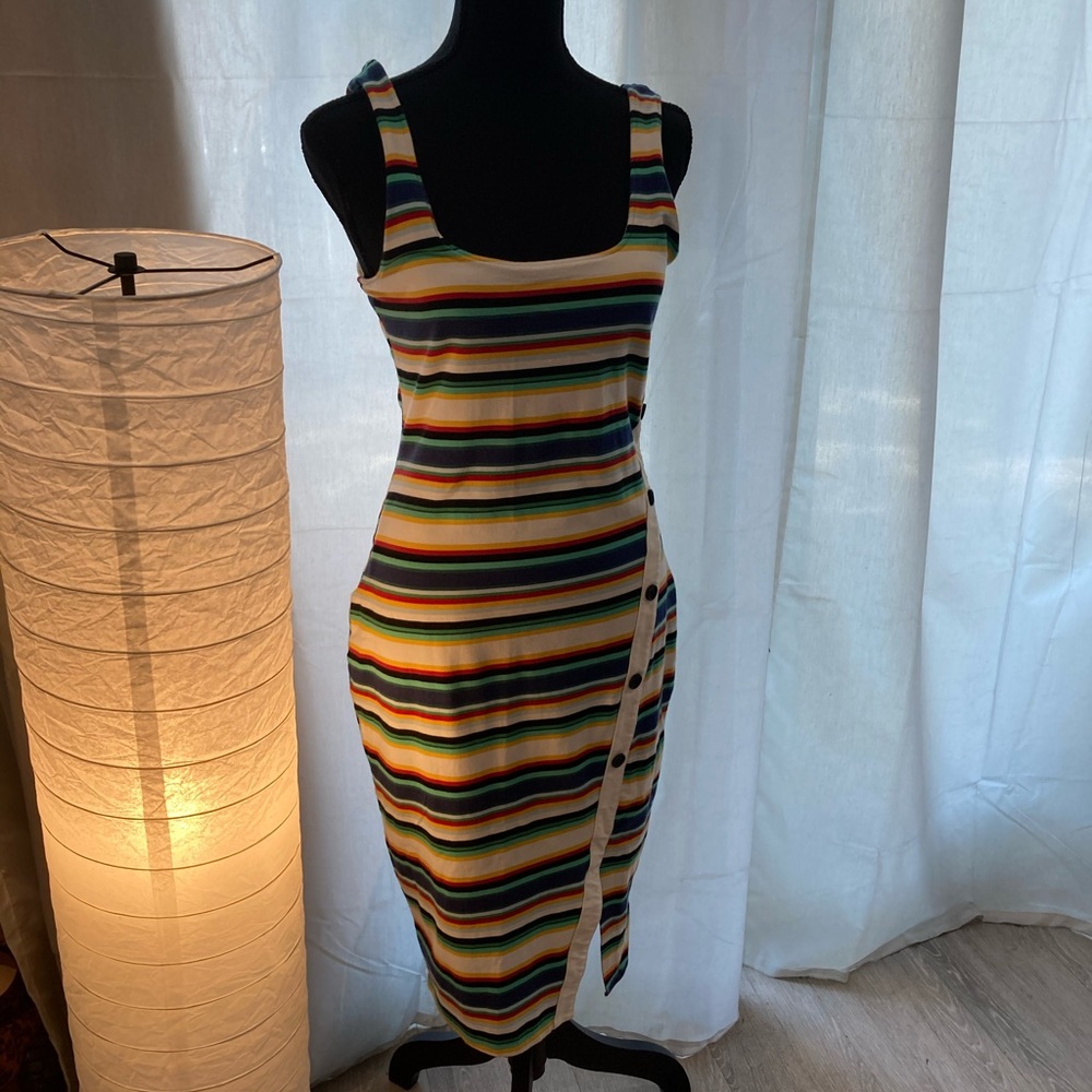Express Medium Striped Midi Dress
